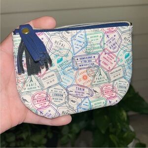 Travel Stamp Print Coin Purse